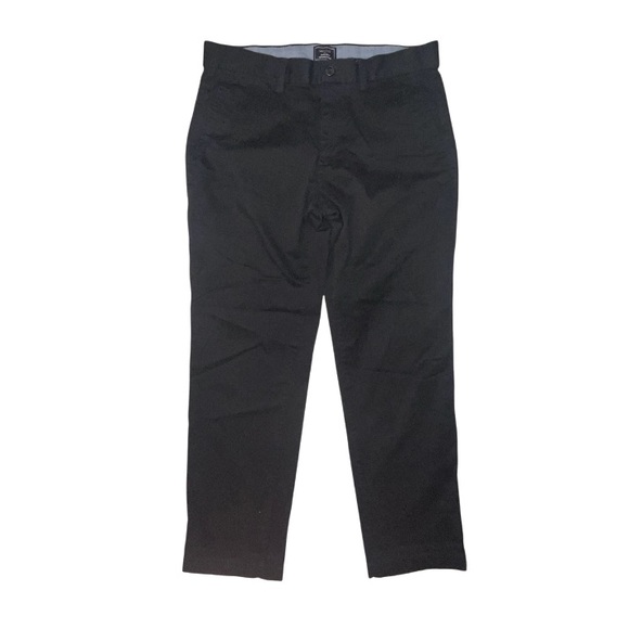 Gap Khakis Straight Stretch Black Pants Flat Front Size 30X30 - Picture 1 of 7